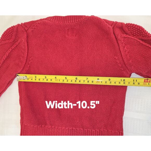 Baby Gap Red Cable Knit Sweater SIZE 12-18 Months Fisherman Chunky Knit Kids Top - Picture 9 of 9